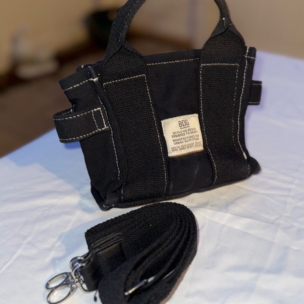 BDG Black Mini Canvas Tote Bag
